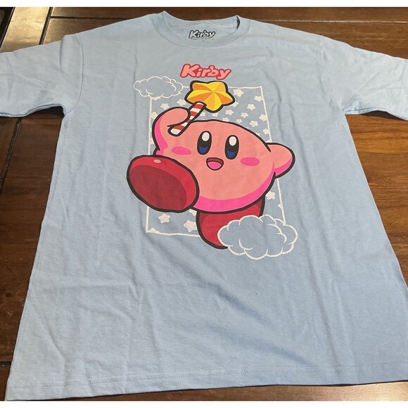 Unbranded Other - Nintendo Kirby Star Wand Portrait T-shirt Light Blue Size Medium